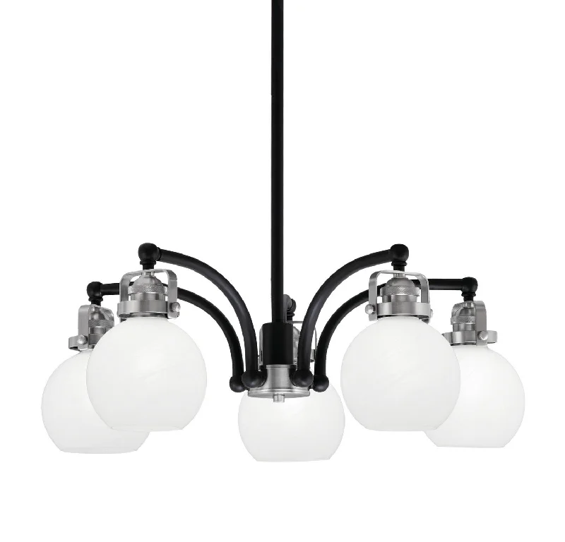 Chandeliers with Metal Frames in Bronze FinishChandeliers with Metal Frames in Bronze FinishToltec Easton 1945-MBBN-4101 Chandelier Light - Matte Black & Brushed Nickel