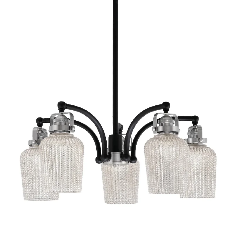 Victorian - Inspired Chandeliers with Ornate DetailsVictorian - Inspired Chandeliers with Ornate DetailsToltec Easton 1945-MBBN-4253 Chandelier Light - Matte Black & Brushed Nickel