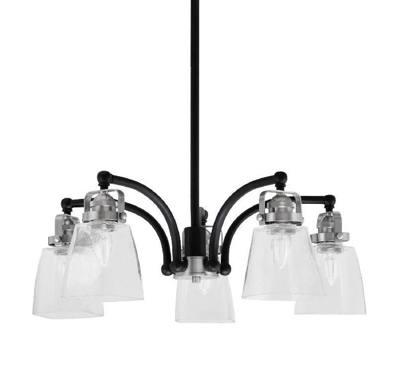 Chandeliers with Metal Frames in Black FinishChandeliers with Metal Frames in Black FinishToltec Easton 1945-MBBN-461 Chandelier Light - Matte Black & Brushed Nickel
