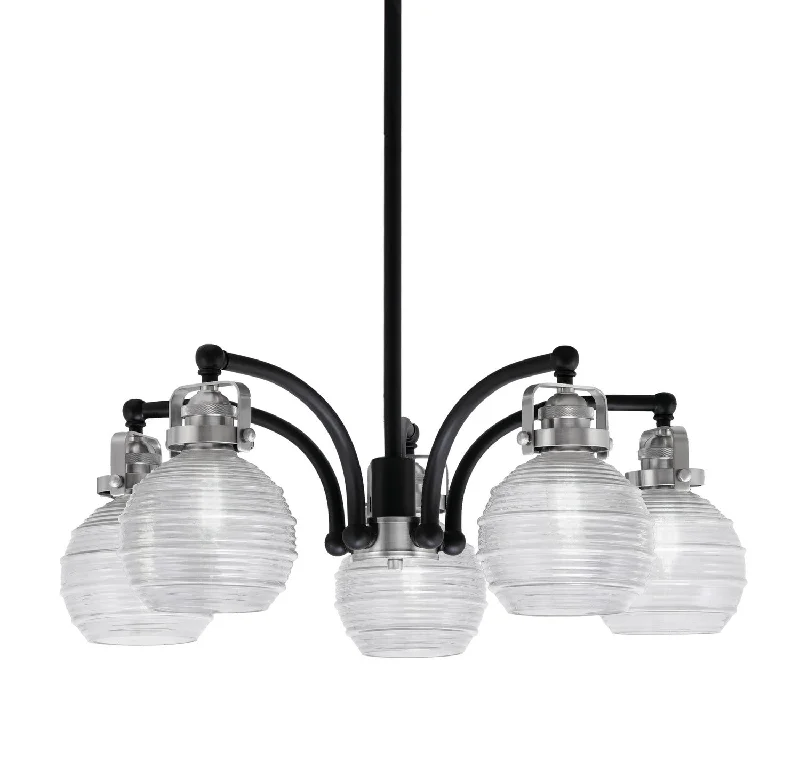 Chandeliers with Frosted Glass for a Softer Light DiffusionChandeliers with Frosted Glass for a Softer Light DiffusionToltec Easton 1945-MBBN-5110 Chandelier Light - Matte Black & Brushed Nickel Chandeliers with Frosted Glass for a Softer Light DiffusionChandeliers with Frosted Glass for a Softer Light DiffusionToltec Easton 1945-MBBN-5110 Chandelier Light - Matte Black & Brushed Nickel