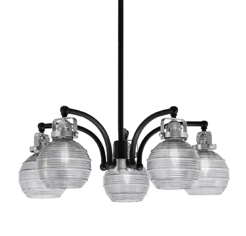 Modern Crystal Chandeliers for Contemporary HomesModern Crystal Chandeliers for Contemporary HomesToltec Easton 1945-MBBN-5112 Chandelier Light - Matte Black & Brushed Nickel