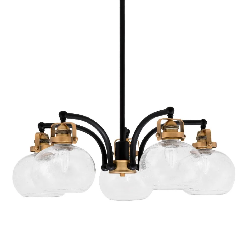 French Country Chandeliers with a Romantic AuraFrench Country Chandeliers with a Romantic AuraToltec Easton 1945-MBBR-202 Chandelier Light - Matte Black & Brass