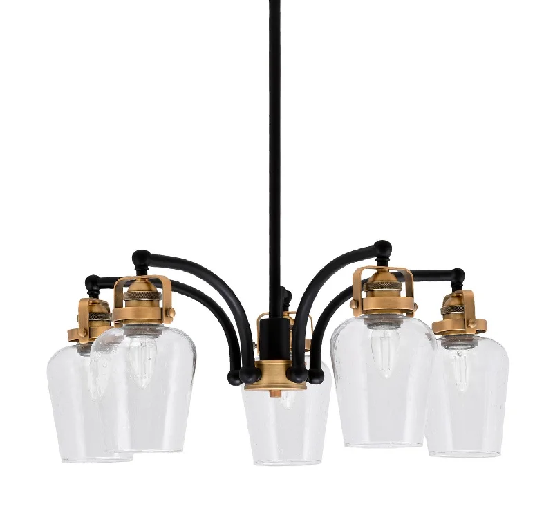 LED Chandeliers for Energy - Efficient LightingLED Chandeliers for Energy - Efficient LightingToltec Easton 1945-MBBR-210 Chandelier Light - Matte Black & Brass