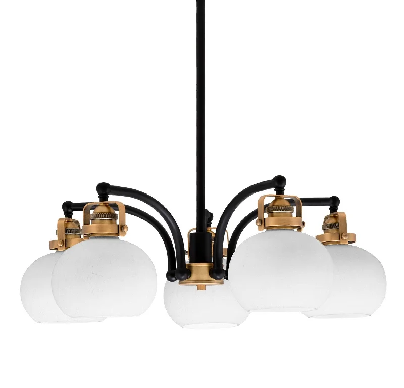 Chandeliers with Metal Frames in Black FinishChandeliers with Metal Frames in Black FinishToltec Easton 1945-MBBR-212 Chandelier Light - Matte Black & Brass