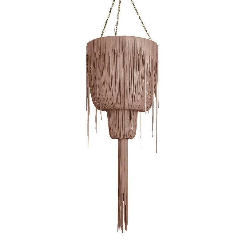 Modern Crystal Chandeliers for Contemporary HomesModern Crystal Chandeliers for Contemporary HomesMedium Round Double-Ball Urchin Leather Chandelier in Metallic Leather
