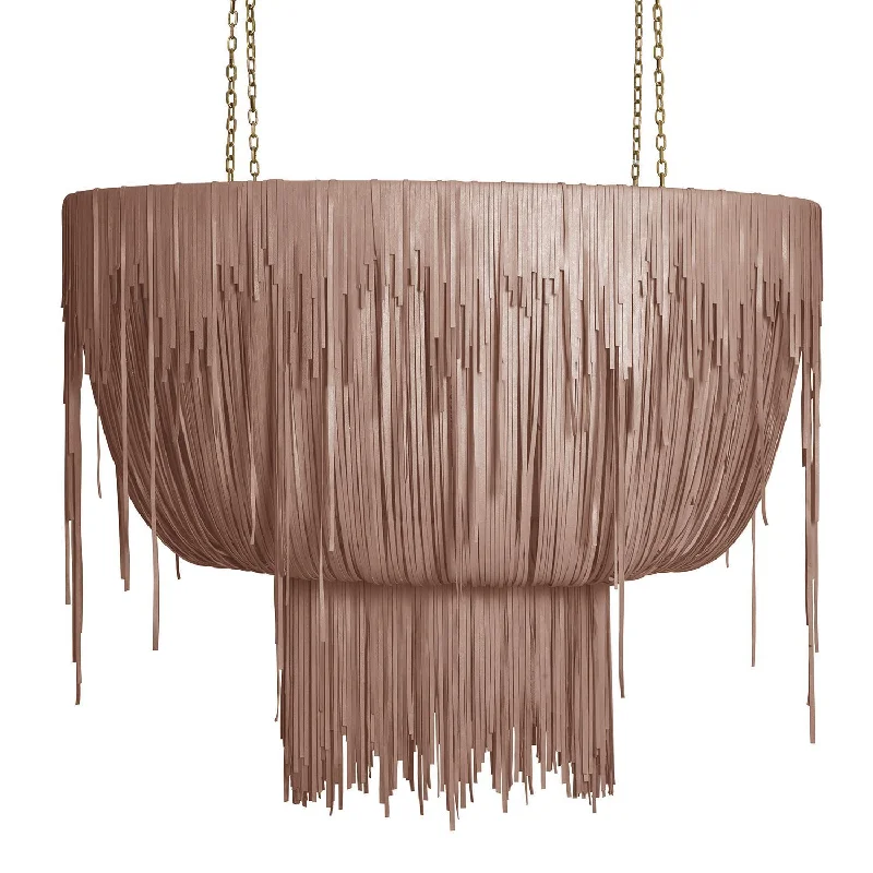 Chandeliers with Pendant Lights for a Stylish LookChandeliers with Pendant Lights for a Stylish LookMedium Oval Urchin Leather Chandelier in Metallic Leather