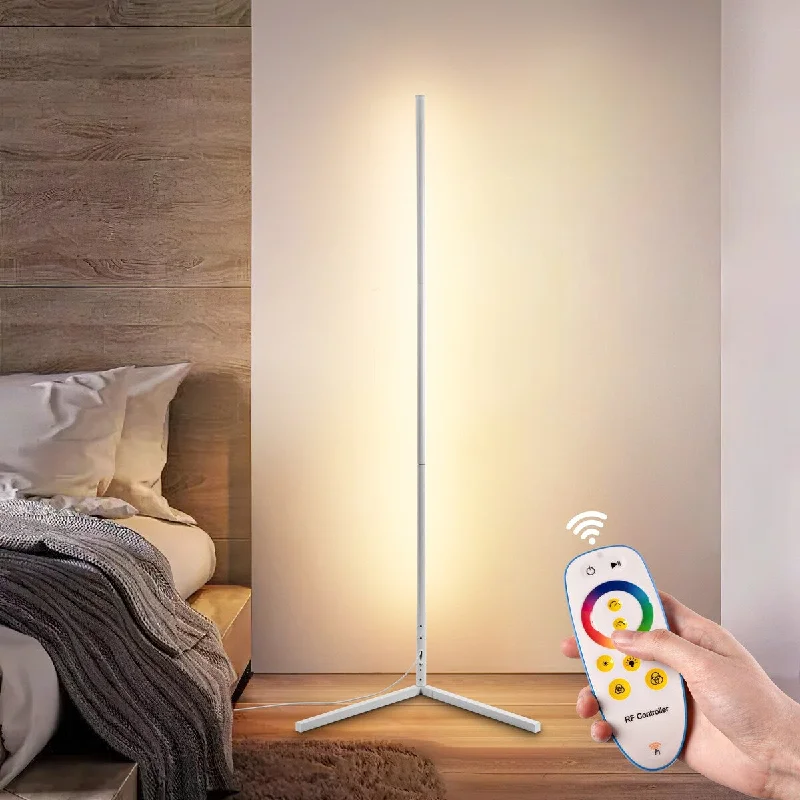 Fabric Floor Lamp with a Linen Shade for a Relaxed AestheticFabric Floor Lamp with a Linen Shade for a Relaxed Aesthetic56'' White RGBCW LED Novelty Floor Lamp