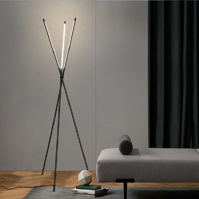 Glass Floor Lamp with Frosted Shades for Soft Diffused LightGlass Floor Lamp with Frosted Shades for Soft Diffused Light65" Metal Knox Tripod Floor Lamp