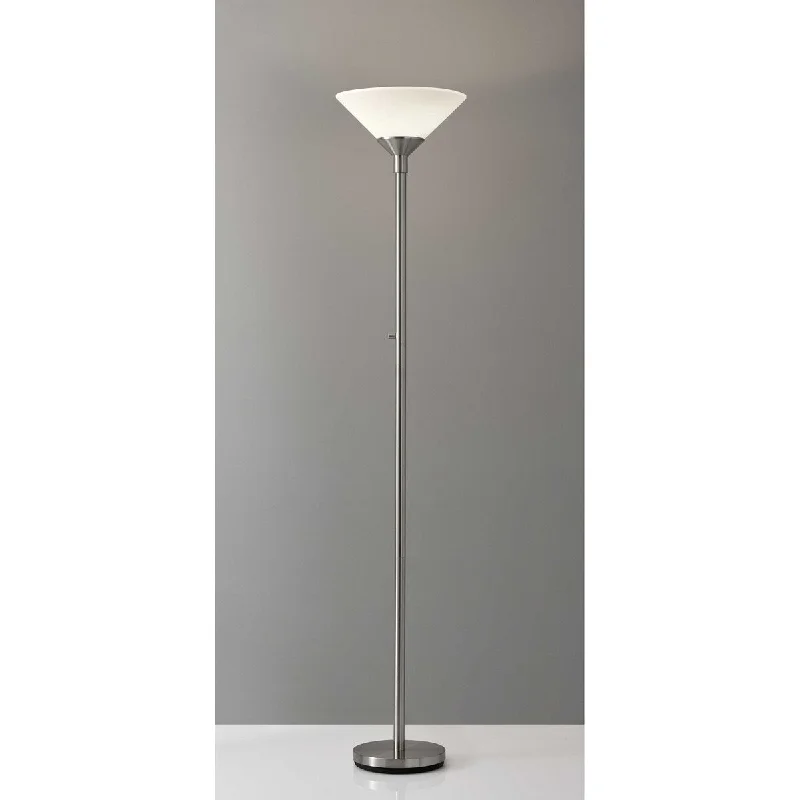 Bohemian Inspired Floor Lamp for Eclectic Home DecorBohemian Inspired Floor Lamp for Eclectic Home Decor73" Torchiere Floor Lamp With White Cone Shade - 73 X 14 X 14