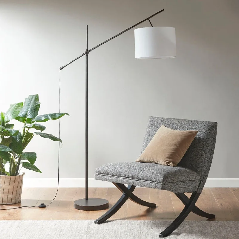 Smart Floor Lamp with Voice Control and Bluetooth ConnectivitySmart Floor Lamp with Voice Control and Bluetooth ConnectivityAdjustable Arched Floor Lamp with Drum Shade for living room,bedroom,and dining room
