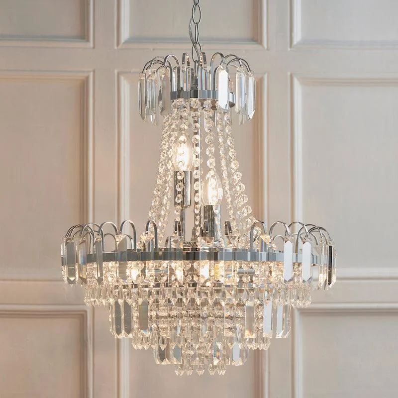 Bohemian Inspired Floor Lamp for Eclectic Home DecorBohemian Inspired Floor Lamp for Eclectic Home DecorAmadis Clear Faceted Glass & Chrome Pendant Ceiling Light