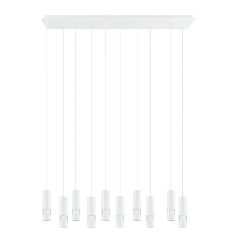 Victorian - Inspired Ceiling Lights with Ornate Crystal ChandeliersVictorian - Inspired Ceiling Lights with Ornate Crystal ChandeliersBernabeta 10 Light Bar White and Clear Modern Pendant