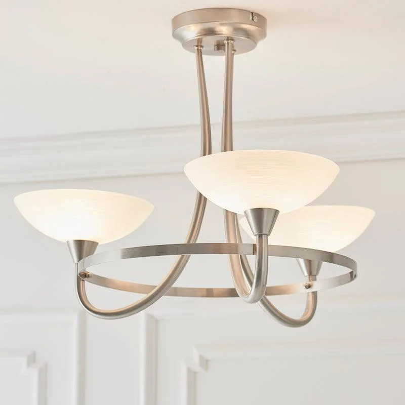 Adjustable Height Floor Lamp for Versatile Lighting NeedsAdjustable Height Floor Lamp for Versatile Lighting NeedsCagney 3 Satin Light Chrome & Glass Semi Flush Ceiling Light