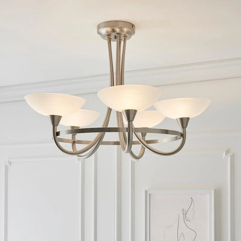 Victorian Style Floor Lamp for Traditional and Elegant InteriorsVictorian Style Floor Lamp for Traditional and Elegant InteriorsEndon Cagney 5 Light Chrome & Glass Semi Flush Ceiling Light