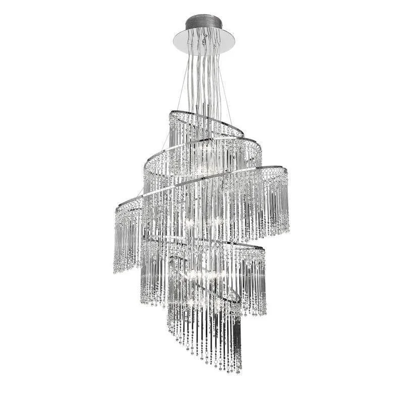 Smart Floor Lamp with Voice Control and Bluetooth ConnectivitySmart Floor Lamp with Voice Control and Bluetooth ConnectivityEndon Camille Clear Glass & Chrome 24 Light Ceiling Pendant