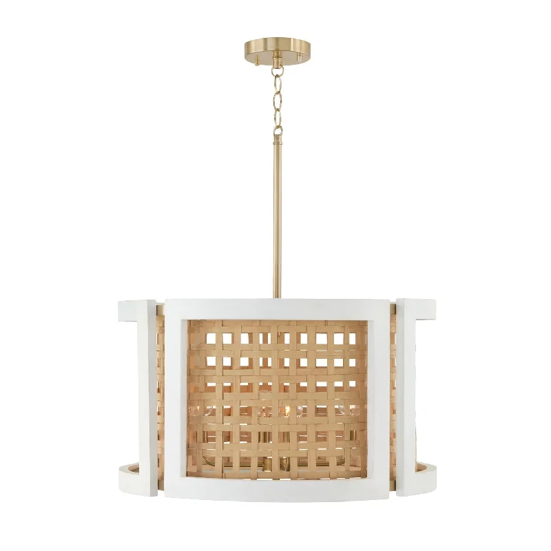 Japanese - Inspired Ceiling Lights with Shoji - Screen - like DiffusersJapanese - Inspired Ceiling Lights with Shoji - Screen - like DiffusersCapital Lola 344341WM Pendant Light - Flat White and Matte Brass