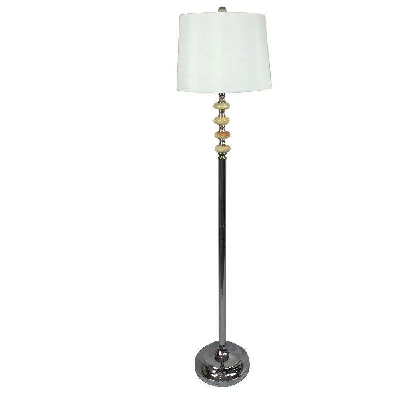 Wood Floor Lamp with Natural Grain for a Warm and Organic FeelWood Floor Lamp with Natural Grain for a Warm and Organic FeelChrome Metal and Marble Ball 60-inch Floor Lamp - N/A