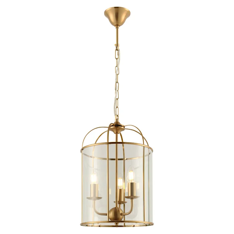 Art Nouveau Ceiling Lights with Organic, Flowing ShapesArt Nouveau Ceiling Lights with Organic, Flowing ShapesClovelly 3 Light Lantern Pendant Gold with Clear Glass