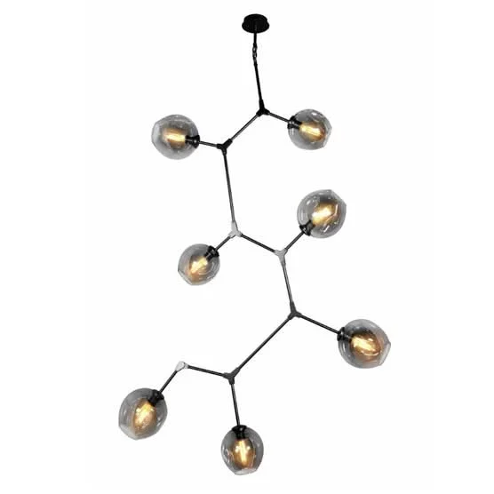 Indian - Themed Ceiling Lights with Intricate Filigree and Mirror WorkIndian - Themed Ceiling Lights with Intricate Filigree and Mirror WorkBlack or Gold 7 Light Molecule Vertical Pendant Indian - Themed Ceiling Lights with Intricate Filigree and Mirror WorkIndian - Themed Ceiling Lights with Intricate Filigree and Mirror WorkBlack or Gold 7 Light Molecule Vertical Pendant