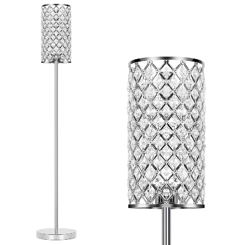 Way Switch Floor Lamp for Multiple Light Intensity Levels Way Switch Floor Lamp for Multiple Light Intensity LevelsCrystal Floor Lamp,Modern Standing Lamp with Elegant Shade,LED Floor Lamp with Foot Switch Silver Finish Tall Pole Lamp Lights Way Switch Floor Lamp for Multiple Light Intensity Levels Way Switch Floor Lamp for Multiple Light Intensity LevelsCrystal Floor Lamp,Modern Standing Lamp with Elegant Shade,LED Floor Lamp with Foot Switch Silver Finish Tall Pole Lamp Lights