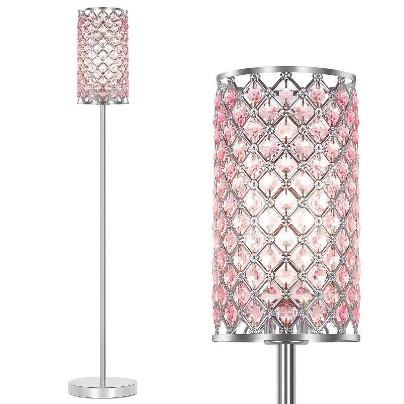 Modern Minimalist Floor Lamp for Contemporary Living RoomsModern Minimalist Floor Lamp for Contemporary Living RoomsCrystal Floor Lamp,Silver Floor Lamp with Pink Shade,Floor Lamp with On/Off Foot Switch,Elegant Standing Light Tall Pole Lamp Modern Minimalist Floor Lamp for Contemporary Living RoomsModern Minimalist Floor Lamp for Contemporary Living RoomsCrystal Floor Lamp,Silver Floor Lamp with Pink Shade,Floor Lamp with On/Off Foot Switch,Elegant Standing Light Tall Pole Lamp