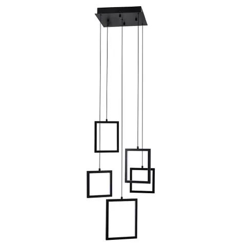 Glass Ceiling Lights with Frosted, Colored, or Etched GlassGlass Ceiling Lights with Frosted, Colored, or Etched GlassDahli 5 Light Black 3000k Square Contemporary Pendant