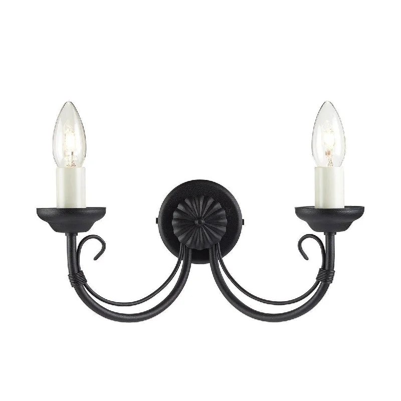 Metal Floor Lamp with a Matte Black Finish for a Sleek LookMetal Floor Lamp with a Matte Black Finish for a Sleek LookElstead Chartwell 2 light Black Wall Light