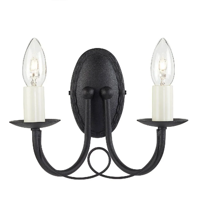 Fabric Floor Lamp with a Linen Shade for a Relaxed AestheticFabric Floor Lamp with a Linen Shade for a Relaxed AestheticElstead Minster Black 2 Light Wall Light