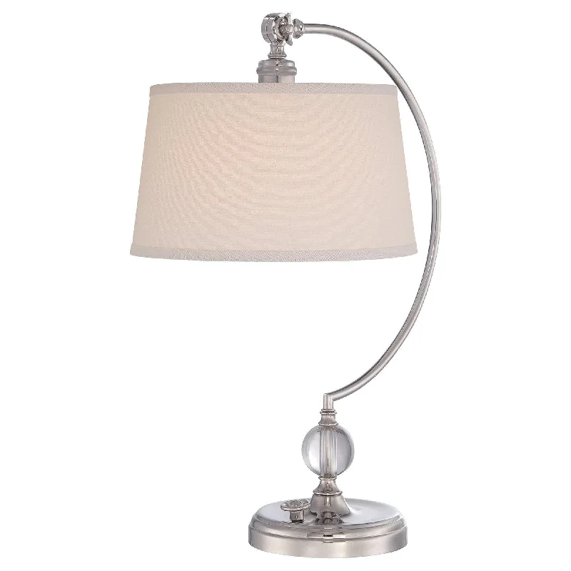 Modern Minimalist Floor Lamp for Contemporary Living RoomsModern Minimalist Floor Lamp for Contemporary Living RoomsQuoizel Jenkins Nickel Table Lamp - Cream Shade