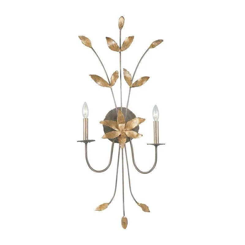 Wood Floor Lamp with Natural Grain for a Warm and Organic FeelWood Floor Lamp with Natural Grain for a Warm and Organic FeelFlambeau Simone Sconce Gold/Silver Wall 2 Light