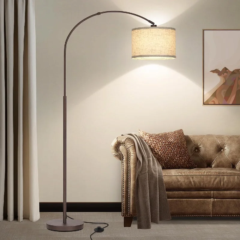  Way Switch Floor Lamp for Multiple Light Intensity Levels Way Switch Floor Lamp for Multiple Light Intensity LevelsFloor Lamp for Living Room, Arc Floor Lamp with Adjustable Head, Modern Arched Floor Lamp with On/Off Pedal Switch - Brown
