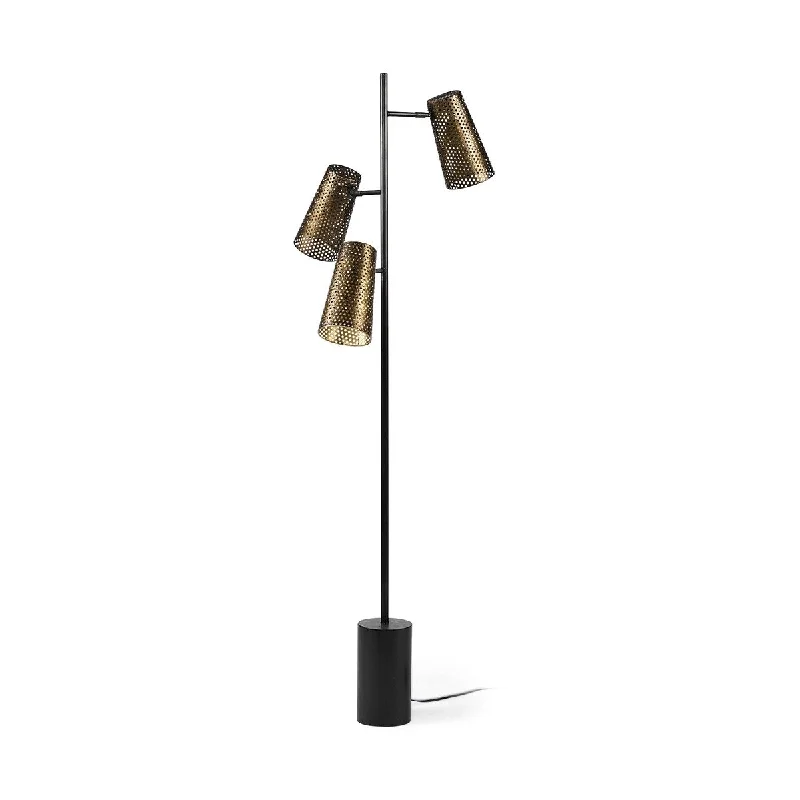 Wood Floor Lamp with Natural Grain for a Warm and Organic FeelWood Floor Lamp with Natural Grain for a Warm and Organic FeelGold and Black Metal Floor Lamp - 16.93" W x 65.16" H x 17.32" D