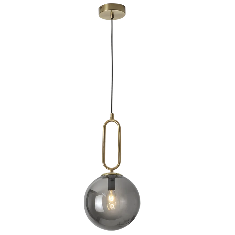 Art Nouveau Ceiling Lights with Organic, Flowing ShapesArt Nouveau Ceiling Lights with Organic, Flowing ShapesGold Colour Metal Pendant with Smoke Colour Glass - PEN463
