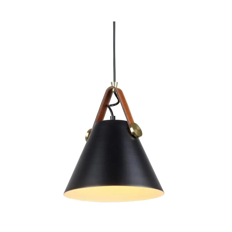 Mid - Century Modern Ceiling Lights with Simple, Sleek LinesMid - Century Modern Ceiling Lights with Simple, Sleek LinesHelly Black & Leather Cone Pendant Light
