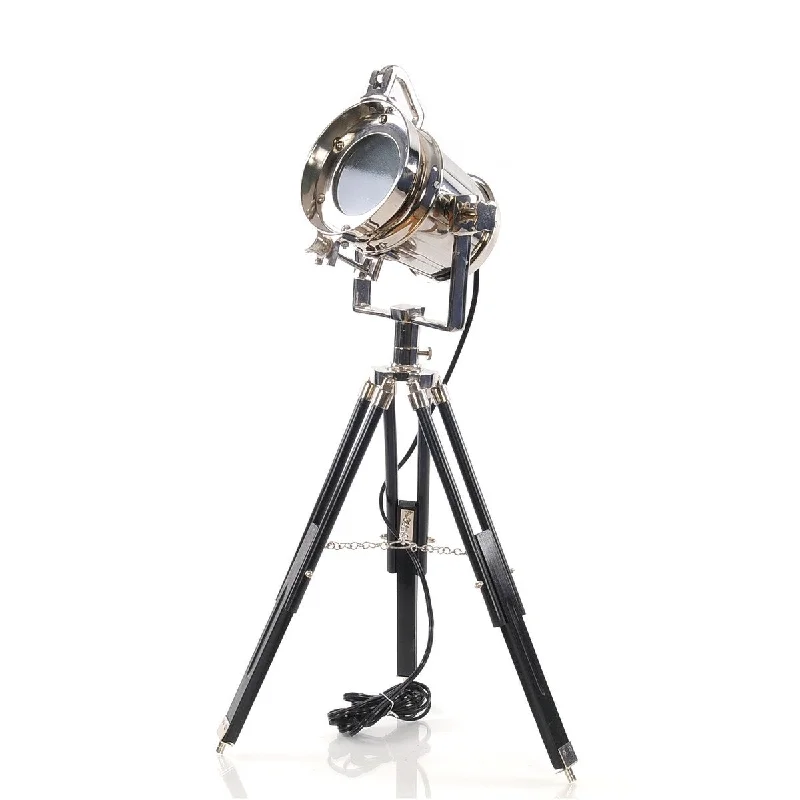 Victorian Style Floor Lamp for Traditional and Elegant InteriorsVictorian Style Floor Lamp for Traditional and Elegant InteriorsHomeRoots 15.5" X 15.5" X 29" Alum Spot Light On Wooden Stand - 15.5