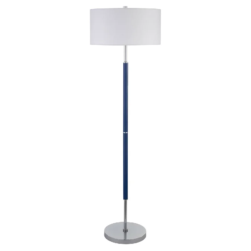 Bohemian Inspired Floor Lamp for Eclectic Home DecorBohemian Inspired Floor Lamp for Eclectic Home DecorHomeRoots 61" Blue Two Light Traditional Shaped Floor Lamp With White Frosted Glass Drum Shade - 17