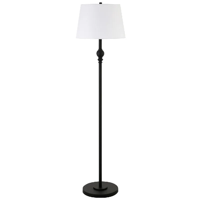 USB Charging Port Floor Lamp for Convenient Device ChargingUSB Charging Port Floor Lamp for Convenient Device ChargingHomeRoots 62" Black Traditional Shaped Floor Lamp With White Frosted Glass Drum Shade - 16