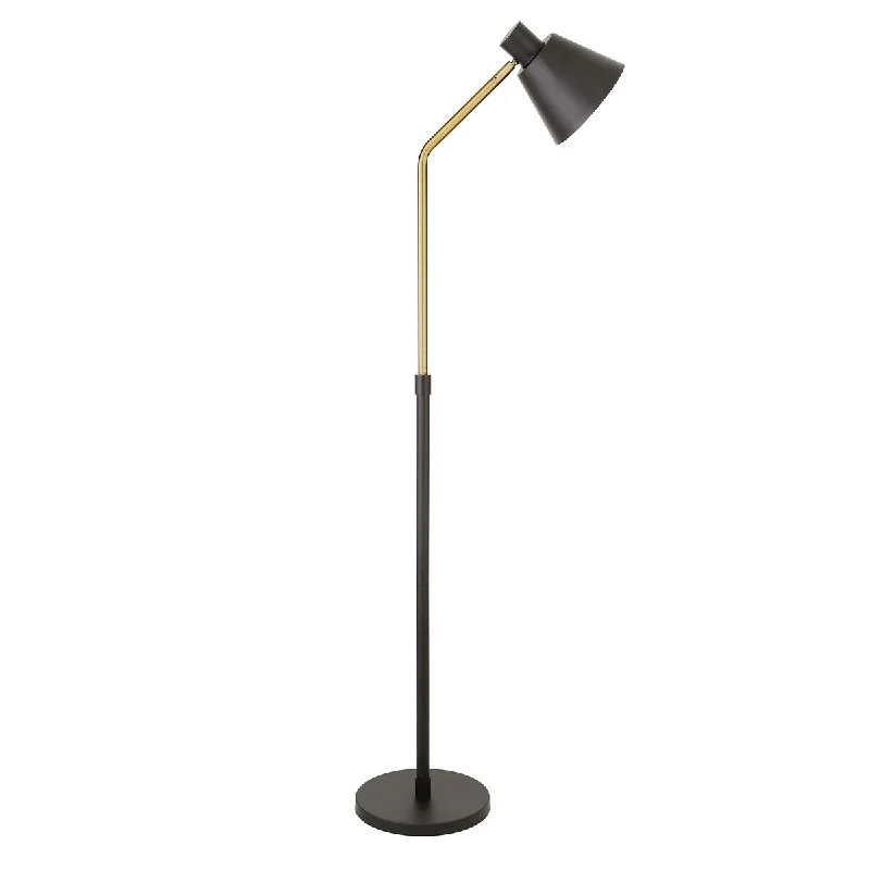 Bohemian Inspired Floor Lamp for Eclectic Home DecorBohemian Inspired Floor Lamp for Eclectic Home DecorHomeRoots 63" Black Reading Floor Lamp With Black Cone Shade - 11