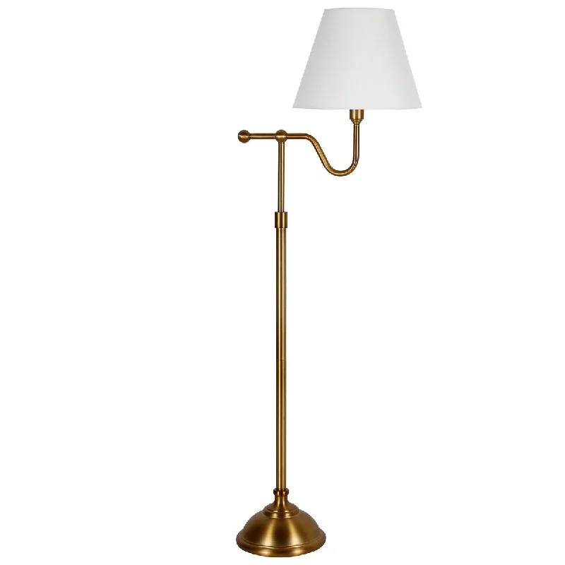 USB Charging Port Floor Lamp for Convenient Device ChargingUSB Charging Port Floor Lamp for Convenient Device ChargingHomeRoots 63" Brass Swing Arm Floor Lamp With White Frosted Glass Empire Shade - 21 USB Charging Port Floor Lamp for Convenient Device ChargingUSB Charging Port Floor Lamp for Convenient Device ChargingHomeRoots 63" Brass Swing Arm Floor Lamp With White Frosted Glass Empire Shade - 21