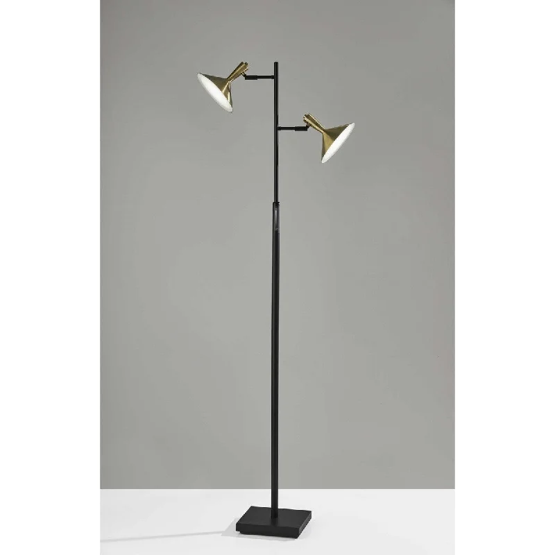 Dimmable Floor Lamp for Adjustable Lighting AmbianceDimmable Floor Lamp for Adjustable Lighting AmbianceHomeRoots 65" Black Two Light LED Light Changing Tree Floor Lamp With Gold Cone Shade - 22 Dimmable Floor Lamp for Adjustable Lighting AmbianceDimmable Floor Lamp for Adjustable Lighting AmbianceHomeRoots 65" Black Two Light LED Light Changing Tree Floor Lamp With Gold Cone Shade - 22