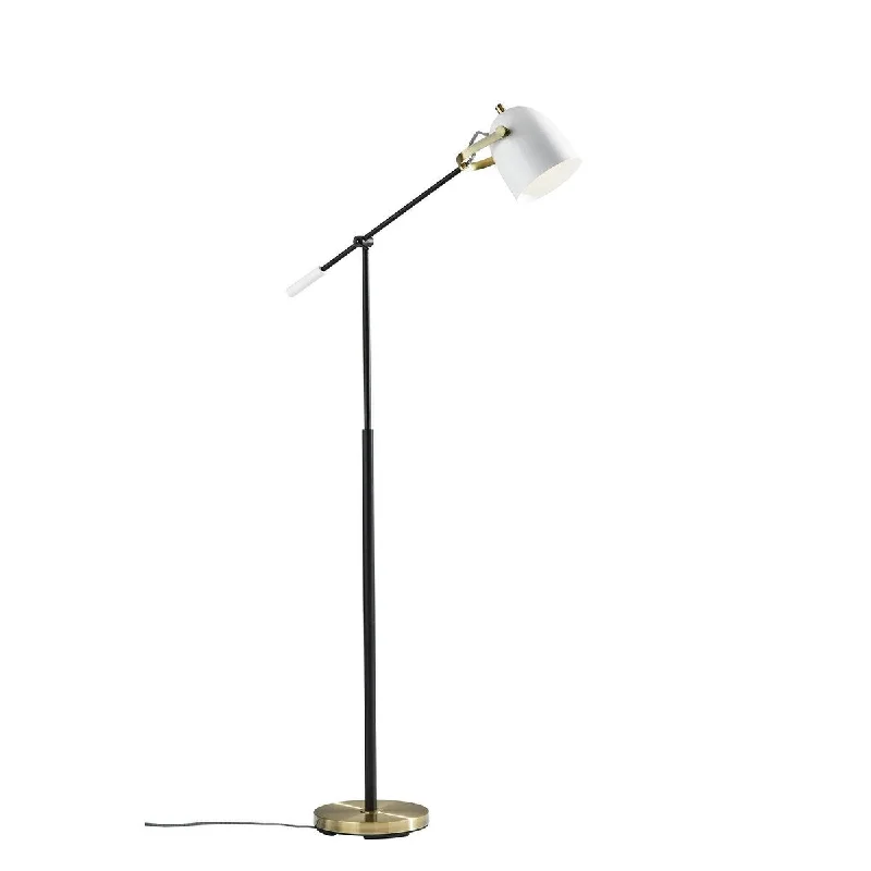 Bohemian Inspired Floor Lamp for Eclectic Home DecorBohemian Inspired Floor Lamp for Eclectic Home DecorHomeRoots 65" Gold Task Floor Lamp With White Bowl Shade - 10.00