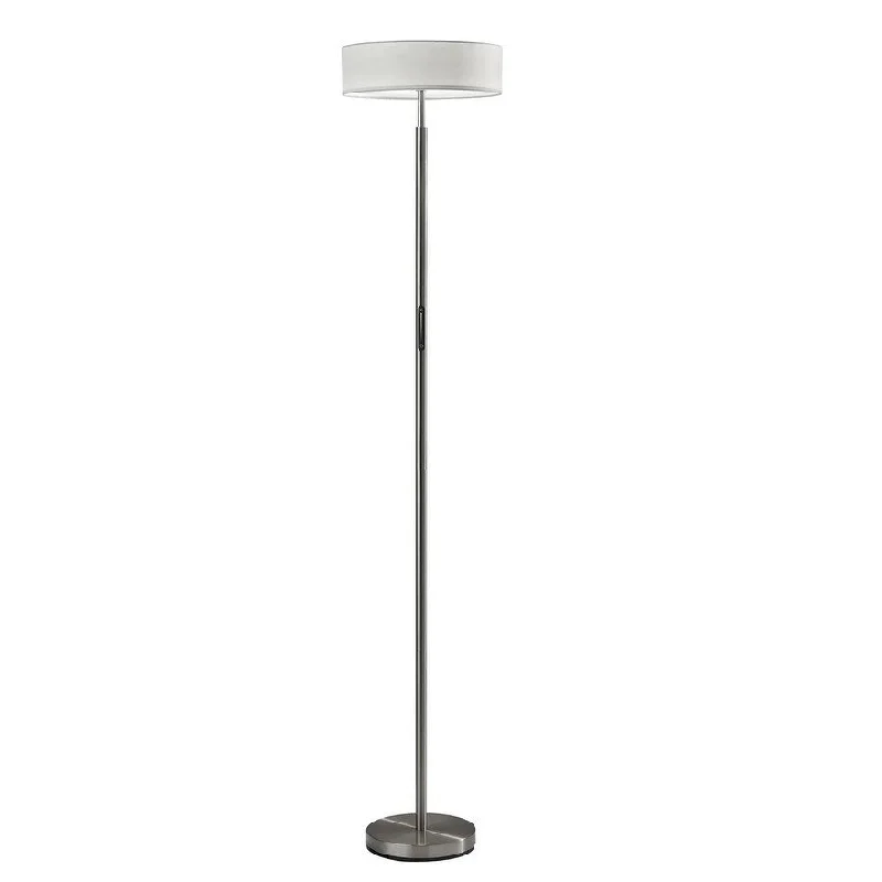 Smart Floor Lamp with Voice Control and Bluetooth ConnectivitySmart Floor Lamp with Voice Control and Bluetooth ConnectivityHomeRoots 72" Steel Led Torchiere Floor Lamp With White Solid Color Drum Shade - 14.00