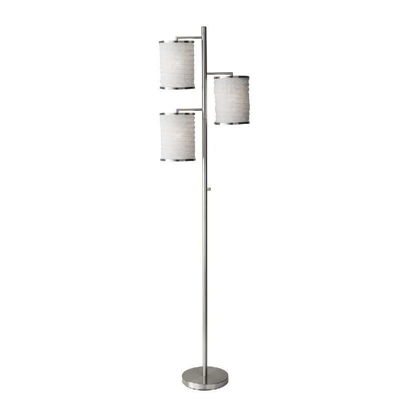 USB Charging Port Floor Lamp for Convenient Device ChargingUSB Charging Port Floor Lamp for Convenient Device ChargingHomeRoots 74" Steel Three Light Tree Floor Lamp With Off White Solid Color Drum Shade - 17.5 USB Charging Port Floor Lamp for Convenient Device ChargingUSB Charging Port Floor Lamp for Convenient Device ChargingHomeRoots 74" Steel Three Light Tree Floor Lamp With Off White Solid Color Drum Shade - 17.5