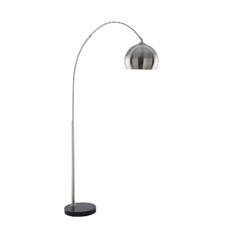 Victorian Style Floor Lamp for Traditional and Elegant InteriorsVictorian Style Floor Lamp for Traditional and Elegant InteriorsHomeRoots 76" Chrome and Black Arched Floor Lamp With Silver Dome Shade - 52