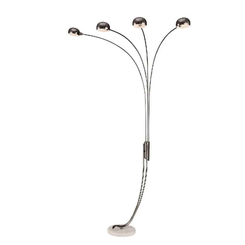 Industrial Style Floor Lamp with Exposed Bulbs for Loft ApartmentsIndustrial Style Floor Lamp with Exposed Bulbs for Loft ApartmentsHomeRoots 88" Black Four Light Arched Floor Lamp With Black Dome Shade - 45