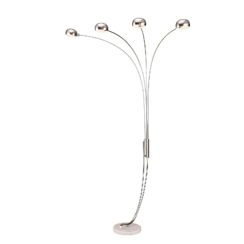 Wood Floor Lamp with Natural Grain for a Warm and Organic FeelWood Floor Lamp with Natural Grain for a Warm and Organic FeelHomeRoots 88" Steel Four Light Arched Floor Lamp With Silver Dome Shade - 45