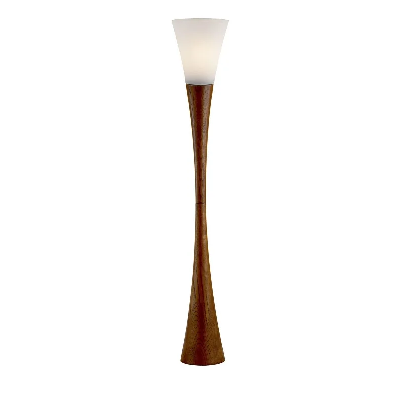 Glass Floor Lamp with Frosted Shades for Soft Diffused LightGlass Floor Lamp with Frosted Shades for Soft Diffused LightHomeRoots68" Solid Wood Novelty Floor Lamp With White Cone Shade - 10