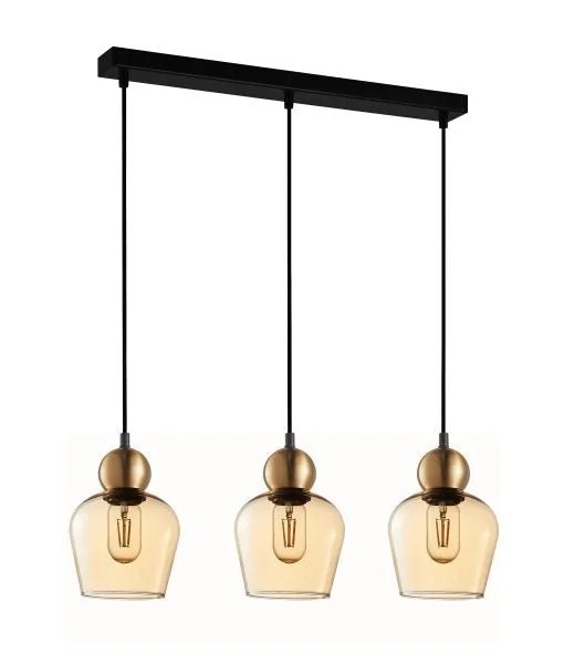 Scandinavian Style Ceiling Lights with Light Wood AccentsScandinavian Style Ceiling Lights with Light Wood AccentsInterior Bronze Amber Ellipse Glass Shape 3 Light Island Pendant - CHAMPAN1X3S