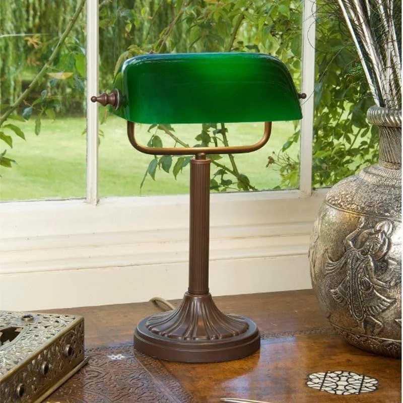 Metal Floor Lamp with a Matte Black Finish for a Sleek LookMetal Floor Lamp with a Matte Black Finish for a Sleek LookAntique Bronze Green Bankers Lamps BANK93