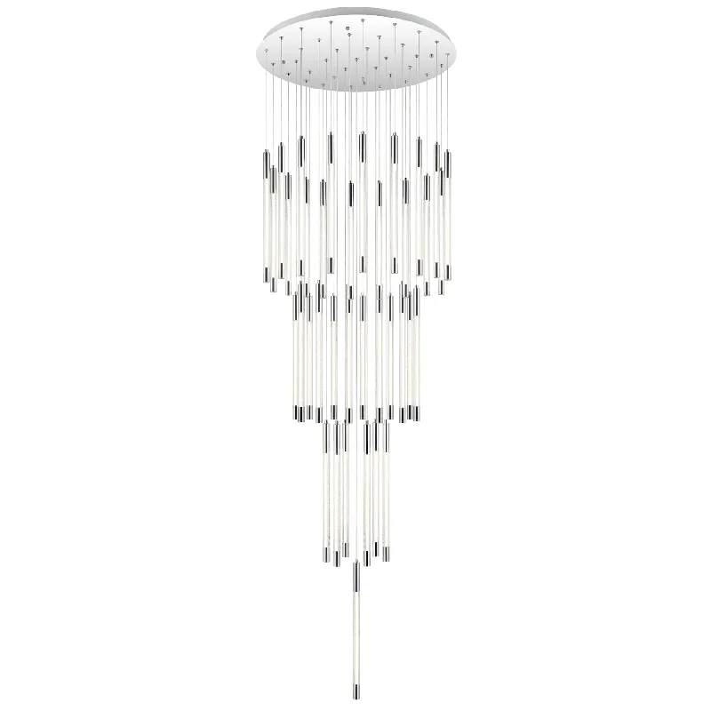 Glass Ceiling Lights with Frosted, Colored, or Etched GlassGlass Ceiling Lights with Frosted, Colored, or Etched GlassKurtz 37 Light 4000k LED Contemporary Chrome Pendant